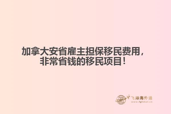 加拿大安省雇主擔(dān)保移民費用，非常省錢的移民項目！