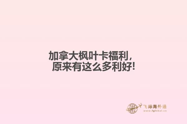 加拿大楓葉卡福利，原來有這么多利好!