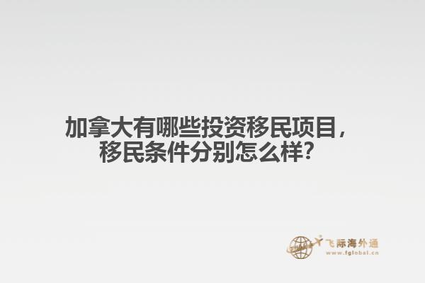 加拿大有哪些投資移民項(xiàng)目，移民條件分別怎么樣？
