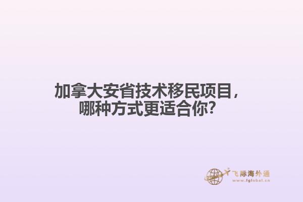 加拿大安省技術(shù)移民項目，哪種方式更適合你？