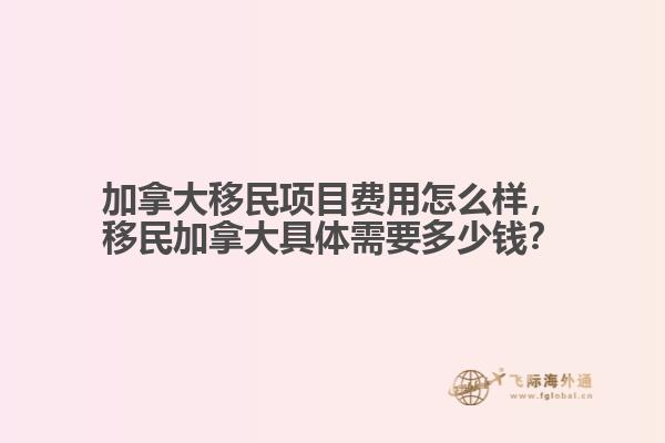 加拿大移民項目費用怎么樣