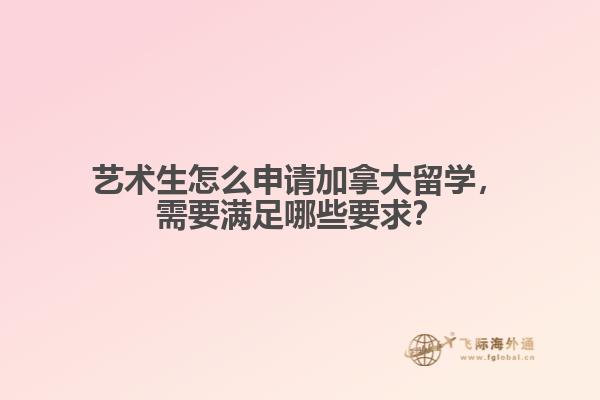 藝術(shù)生怎么申請(qǐng)加拿大留學(xué)，需要滿足哪些要求？