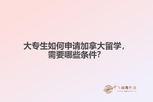 大專生如何申請加拿大留學(xué)，需要哪些條件？