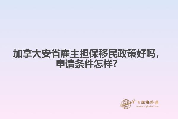 加拿大安省雇主擔保移民政策好嗎，申請條件怎樣？