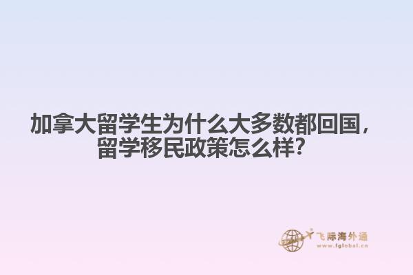 加拿大留學(xué)生為什么大多數(shù)都回國，留學(xué)移民政策怎么樣？