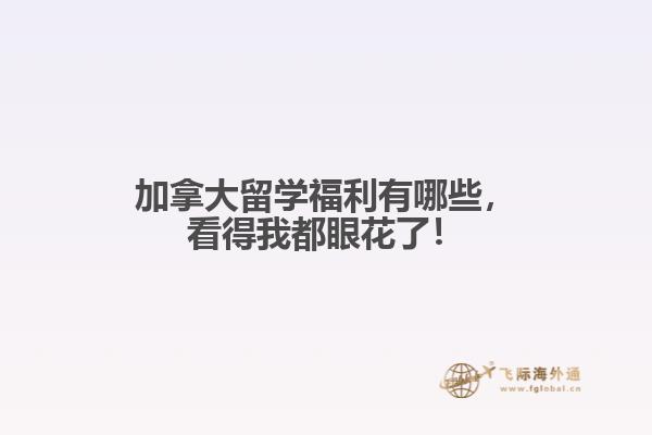 加拿大留學(xué)福利有哪些，看得我都眼花了！? 