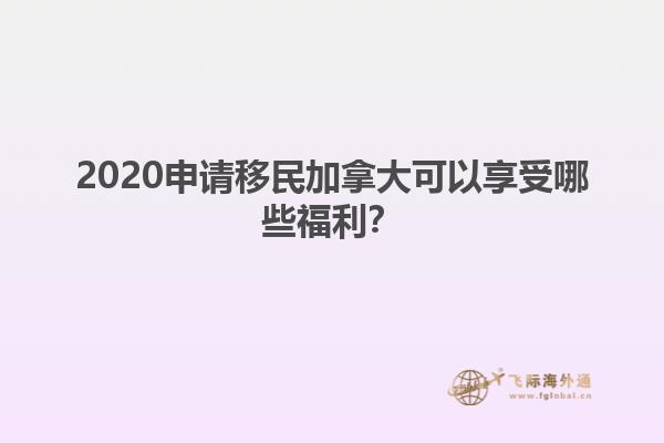 2020申請移民加拿大可以享受哪些福利？
