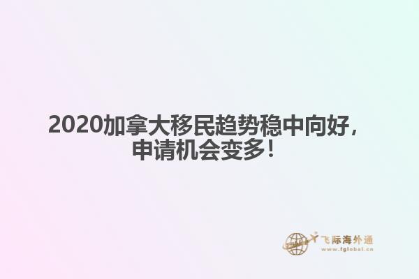 2020加拿大移民趨勢(shì)穩(wěn)中向好，申請(qǐng)機(jī)會(huì)變多！