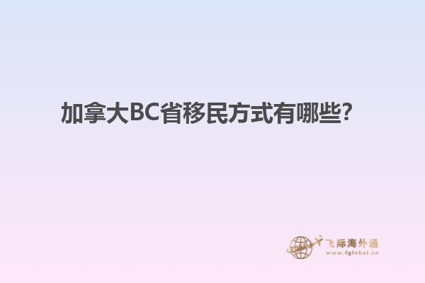 加拿大BC省移民方式有哪些？