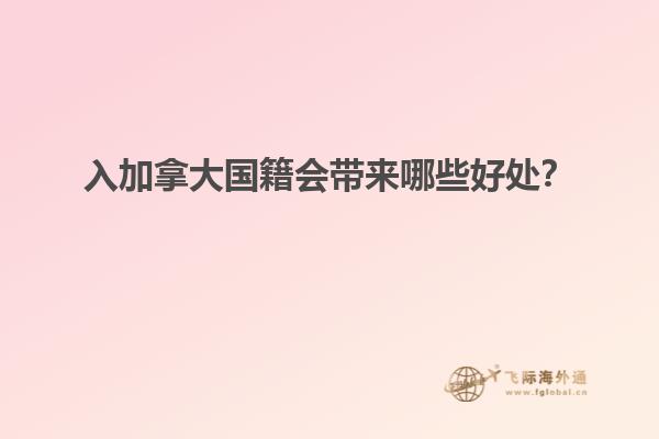 入加拿大國籍會帶來哪些好處？