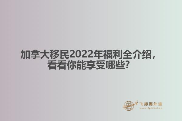 加拿大移民2022年福利全介紹，看看你能享受哪些？