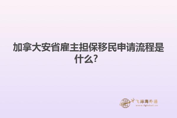 加拿大安省雇主擔(dān)保移民申請流程是什么？
