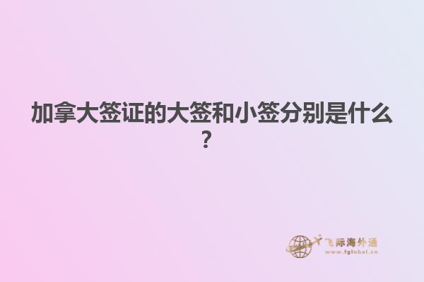 加拿大簽證的大簽和小簽分別是什么？