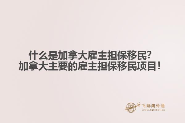 什么是加拿大雇主擔(dān)保移民？加拿大主要的雇主擔(dān)保移民項目！
