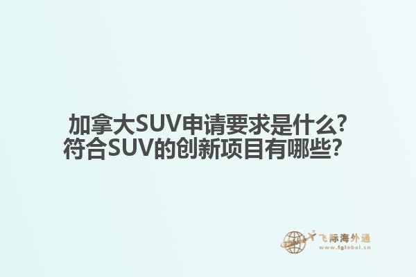 加拿大SUV申請要求是什么?符合SUV的創(chuàng)新項(xiàng)目有哪些？