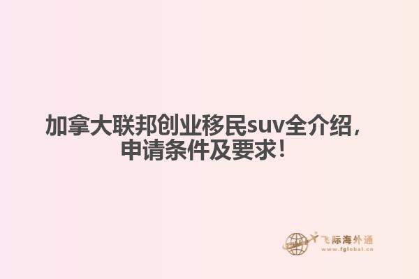 加拿大聯(lián)邦創(chuàng)業(yè)移民suv全介紹，申請條件及要求！