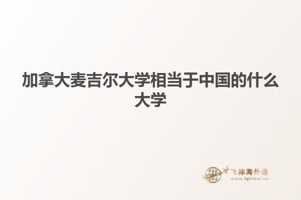 加拿大麥吉爾大學相當于中國的什么大學