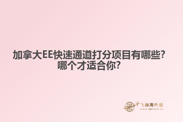加拿大EE快速通道打分項(xiàng)目有哪些？哪個(gè)才適合你？