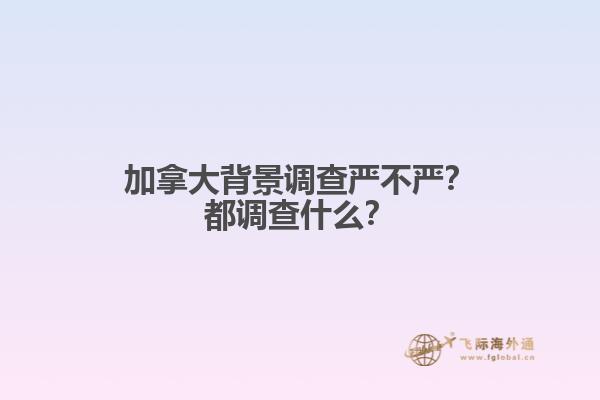 加拿大背景調(diào)查嚴(yán)不嚴(yán)？都調(diào)查什么？