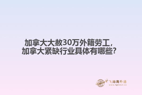 加拿大大赦30萬外籍勞工，加拿大緊缺行業(yè)具體有哪些？