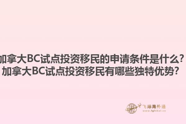 加拿大BC試點投資移民的申請條件是什么？加拿大BC試點投資移民有哪些獨特優(yōu)勢？1.jpg