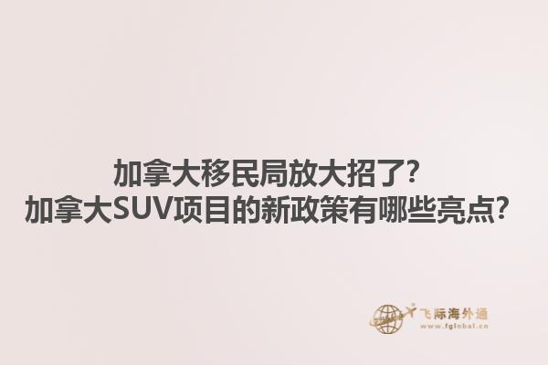 加拿大移民局放大招了？加拿大SUV項(xiàng)目的新政策有哪些亮點(diǎn)？1.jpg