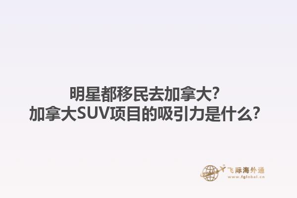 明星都移民去加拿大？加拿大SUV項(xiàng)目的吸引力是什么？