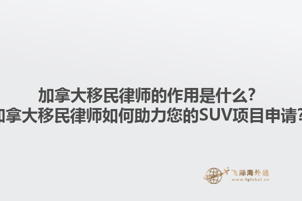 加拿大移民律師的作用是什么？加拿大移民律師如何助力您的SUV項(xiàng)目申請(qǐng)？