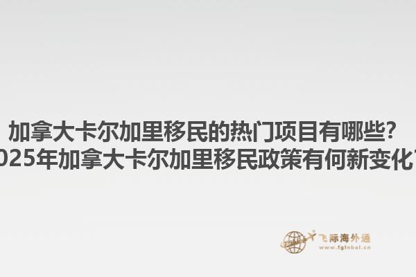加拿大卡爾加里移民的熱門項目有哪些？2025年加拿大卡爾加里移民政策有何新變化？