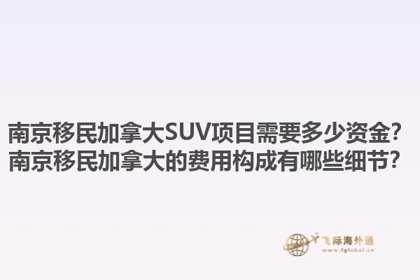 南京移民加拿大SUV項(xiàng)目需要多少資金？南京移民加拿大的費(fèi)用構(gòu)成有哪些細(xì)節(jié)？