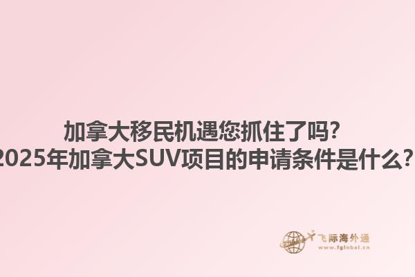 加拿大移民機(jī)遇您抓住了嗎？2025年加拿大SUV項(xiàng)目的申請(qǐng)條件是什么？1.jpg