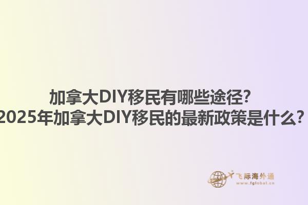 加拿大DIY移民有哪些途徑？2025年加拿大DIY移民的最新政策是什么？