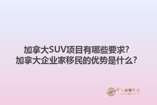 加拿大SUV項目有哪些要求？加拿大企業(yè)家移民的優(yōu)勢是什么？
