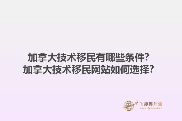 加拿大技術(shù)移民有哪些條件？加拿大技術(shù)移民網(wǎng)站如何選擇？