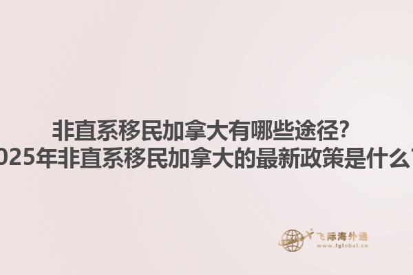 非直系移民加拿大有哪些途徑？2025年非直系移民加拿大的最新政策是什么？