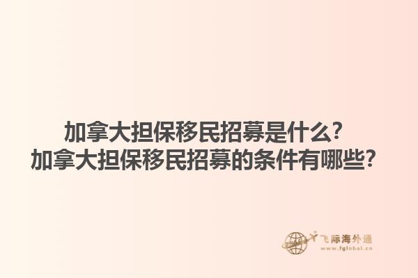 加拿大擔(dān)保移民招募是什么？加拿大擔(dān)保移民招募的條件有哪些？