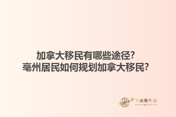 加拿大移民有哪些途徑？亳州居民如何規(guī)劃加拿大移民？1.jpg